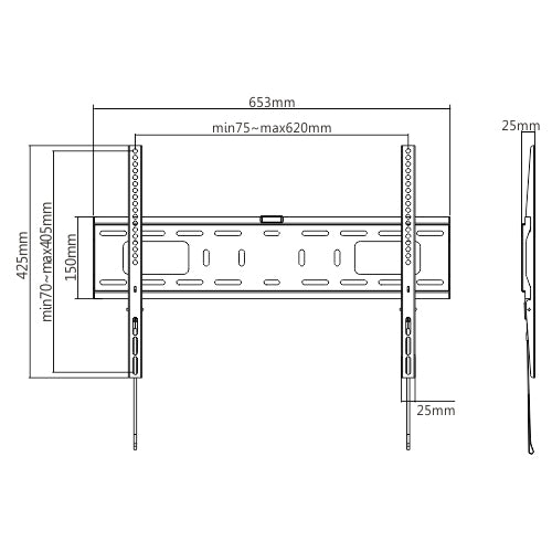 Wolff Mount TOV-88 – Robuuste TV-beugel – 37-90 inch – VESA 600x400