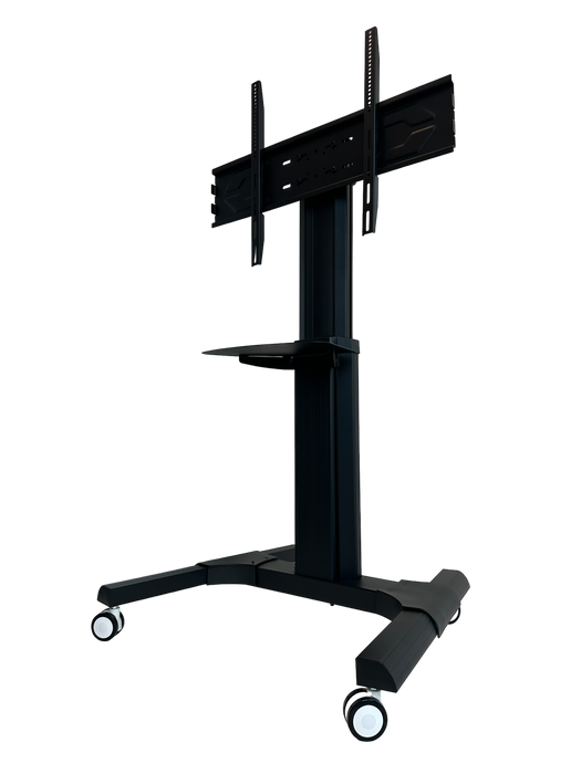 Wolff Mount TVB-98 – Verrijdbare TV-standaard tot 70 inch – Hoogte verstelbaar – Zwart aluminium – VESA 800x600