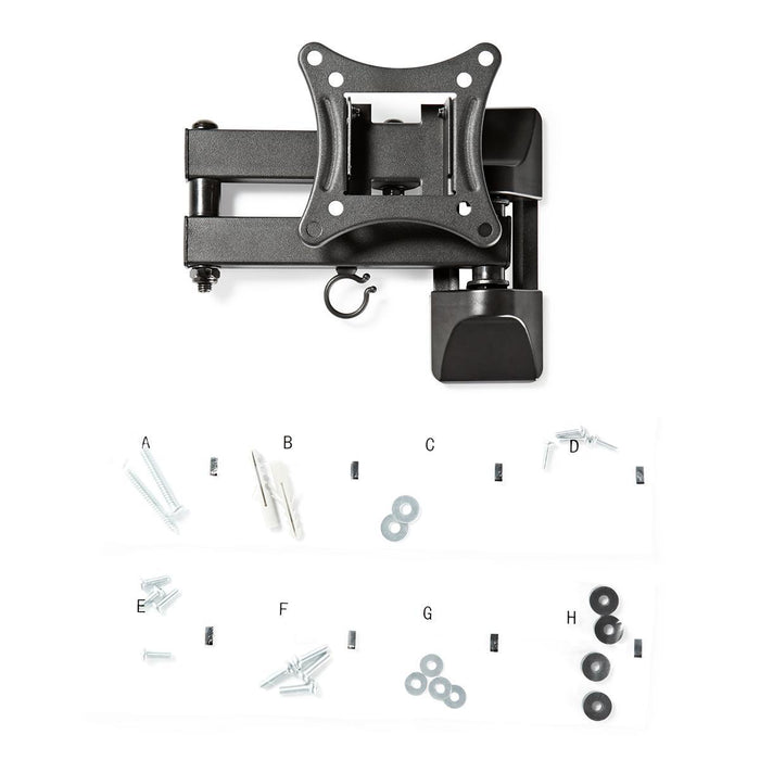 Full-motion TV-väggfäste | 13 - 27" | Max. 15 kg | 3 gångjärnspunkter