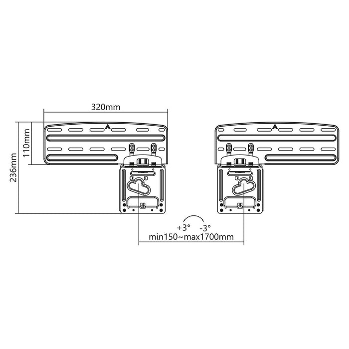 Nedis fast TV-väggfäste 43-85 tum | Max 60 kg | Micro-Gap design
