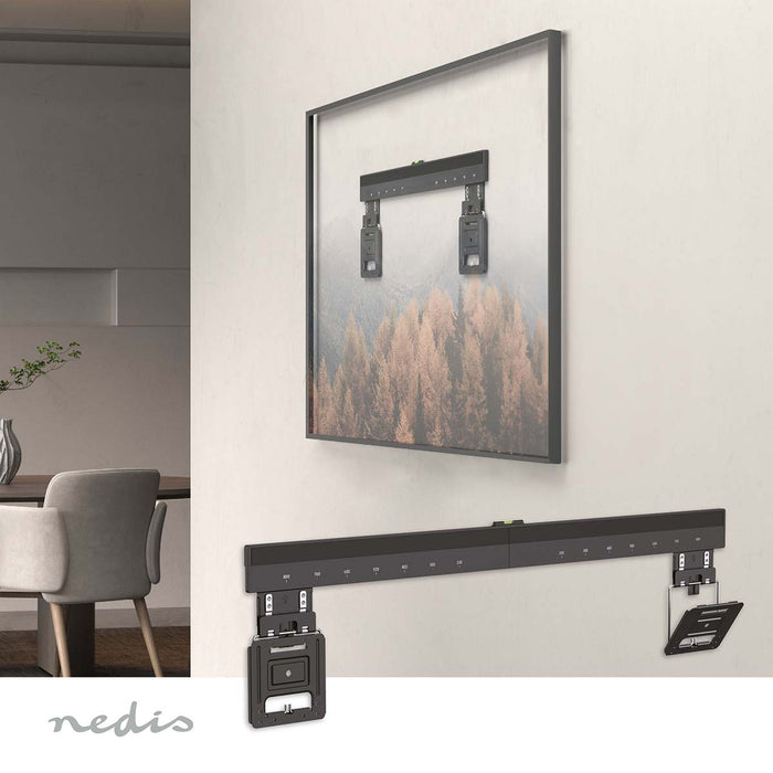 Nedis fast TV-väggfäste 43-100 tum - ultratunn Micro-Gap - Max 75 kg - svart - VESA-kompatibel