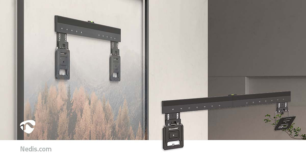 Nedis fast TV-väggfäste 43-100 tum - ultratunn Micro-Gap - Max 75 kg - svart - VESA-kompatibel
