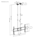Wolff Mount TVB-116 – Plafondbeugel Heavy Duty XL met dubbele buis 60-120 inch en 120 kg draagvermogen