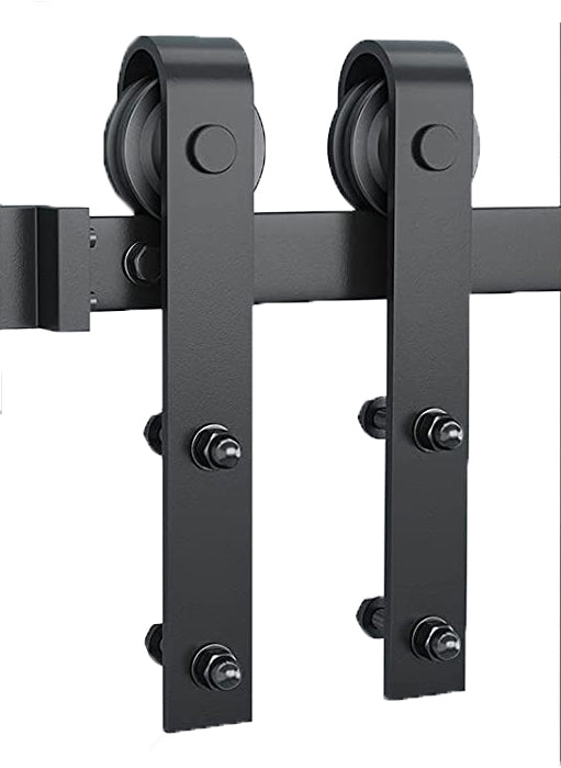 Wolff Mount wm-031 – Schuifdeursysteem voor Deuren – 2 Meter Rail – Mat Zwart – Soepel Gelagerde Rollers
