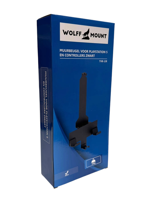 Wolff Mount TVB-128 – PS5 Houder – Muurbeugel voor PlayStation 5 en Controllers – Zwart