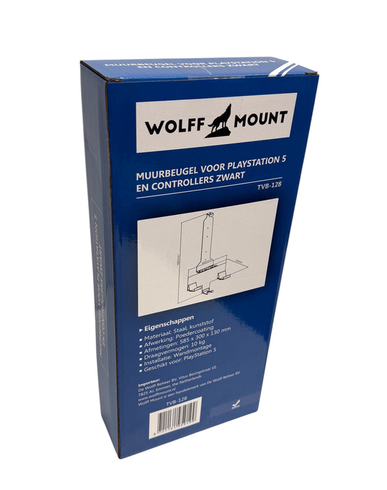 Wolff Mount TVB-128 – PS5 Houder – Muurbeugel voor PlayStation 5 en Controllers – Zwart