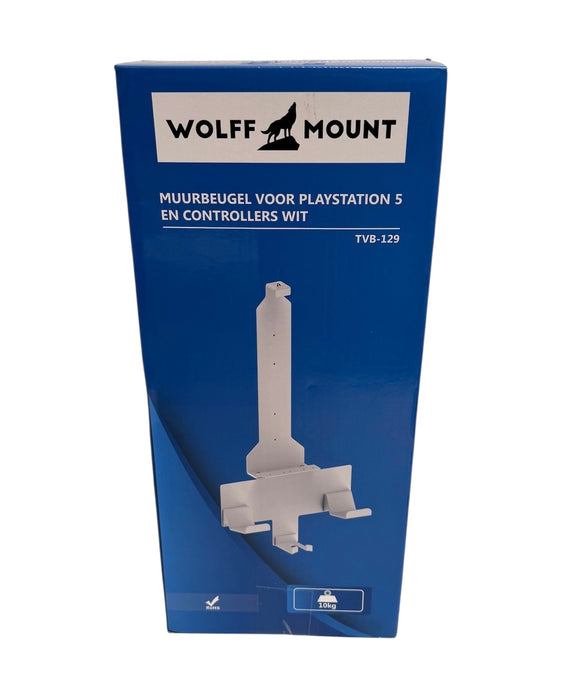 Wolff Mount TVB-129 – PS5 Houder – Muurbeugel voor PlayStation 5 en Controllers – Wit