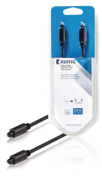 König digital ljudkabel TosLink hane