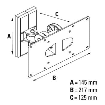 Hama väggfäste svart VESA 200x100 vrid- och tiltbar