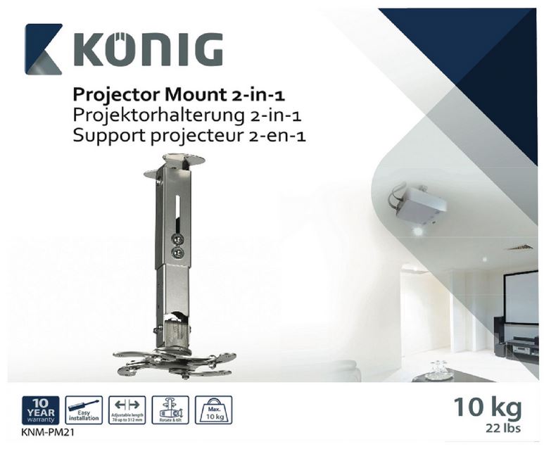 Projektorfäste 2-i-1 Silver