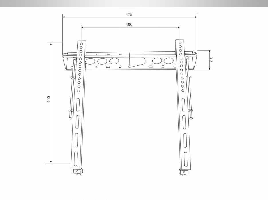 Wolff Mount TVB-40 – OP=OP Wolff Mount Vaste vergrendelbare muurbeugel voor schermen tot 55 inch – VESA 400x400