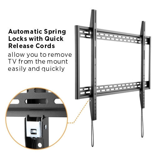 Wolff Mount Heavy Duty platte muurbeugel voor Samsung 75–100 inch – detail van de vergrendeling