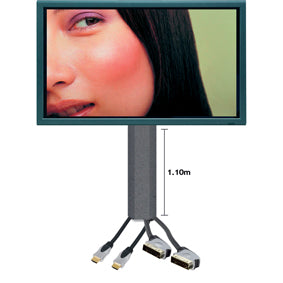 kabelkanal tv aluminium svart 5 cm bred